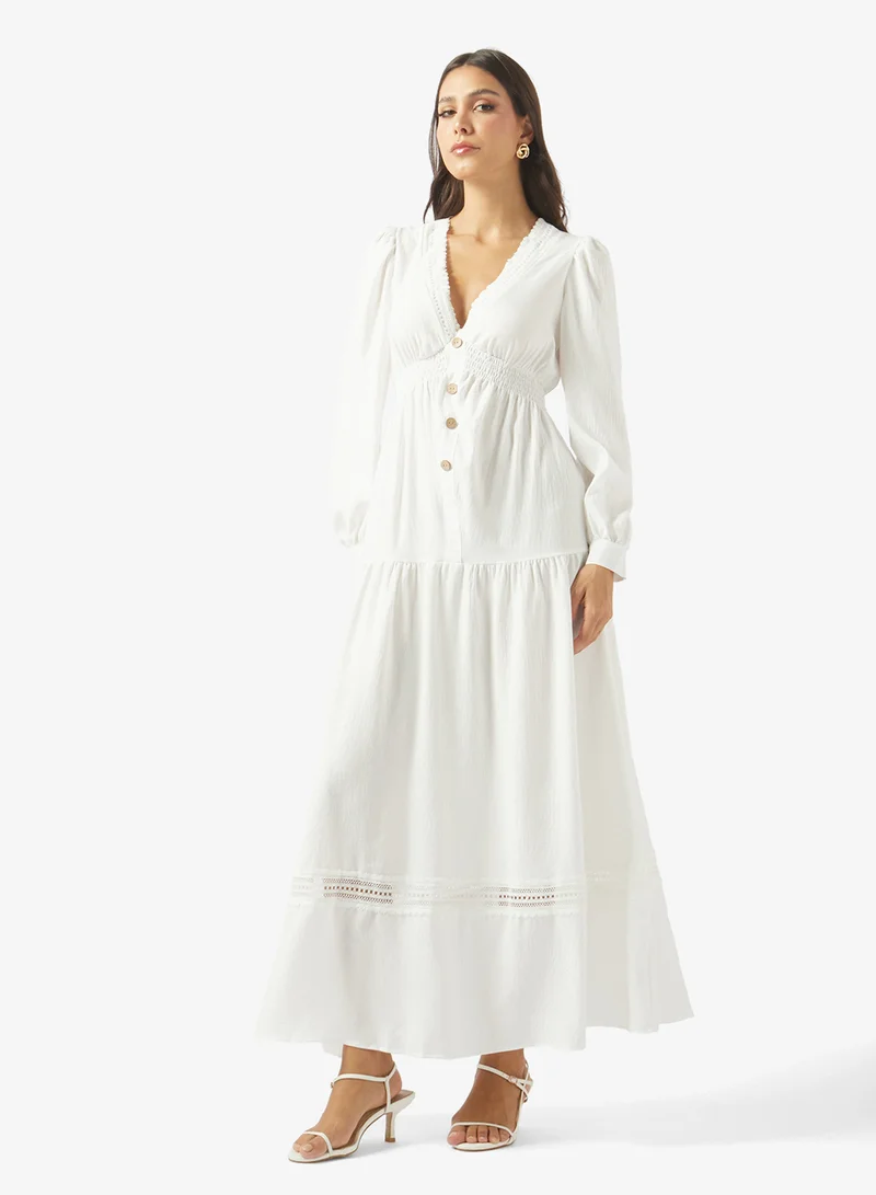 Puff Sleeve A-Line Dress