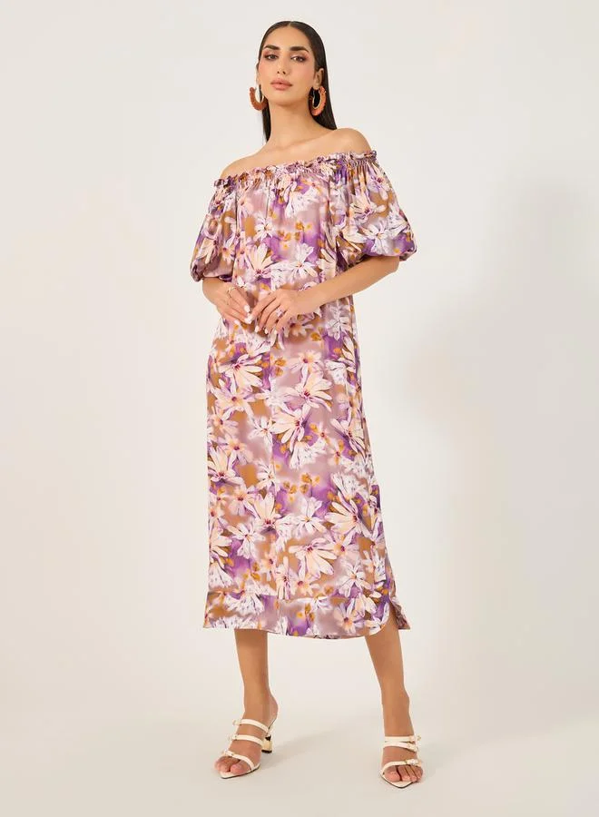 Off-Shoulder Leopard Dress
