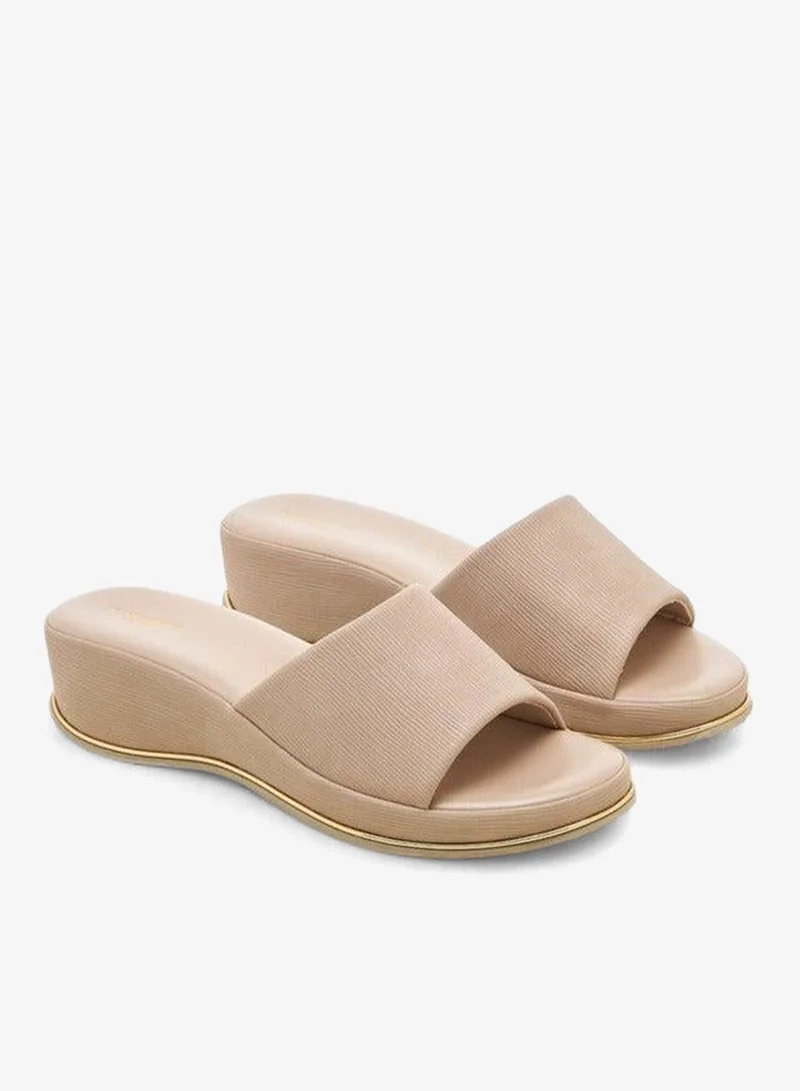 Textured Wedge Slip-On Sandals