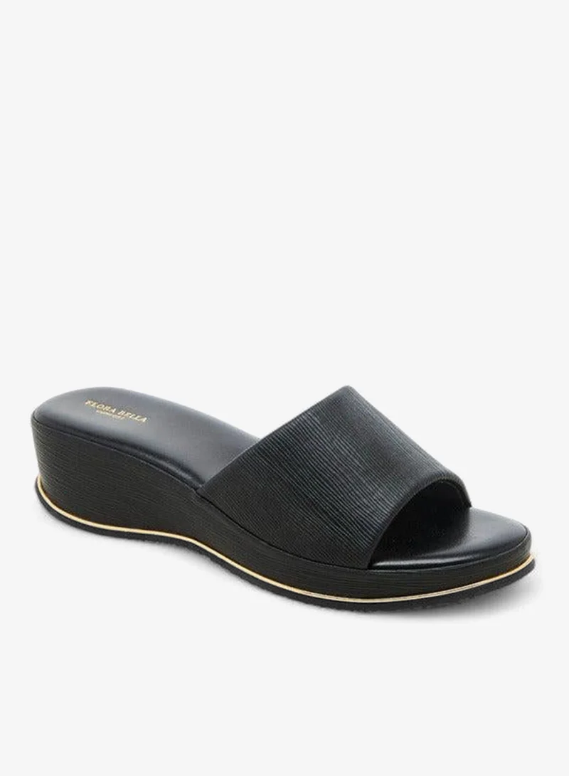 Textured Wedge Slip-On Sandals