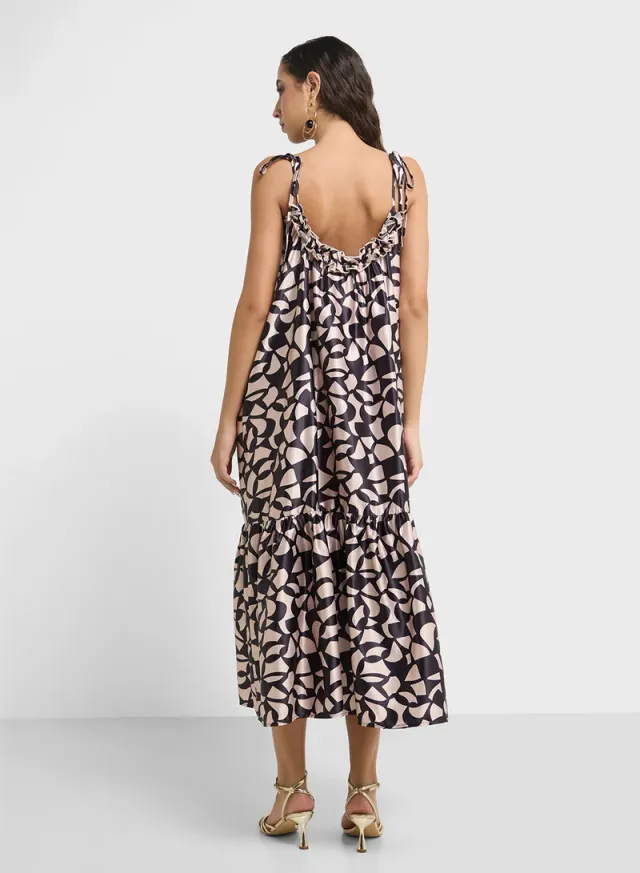 Printed Ruffle Maxi Dress – image 2
