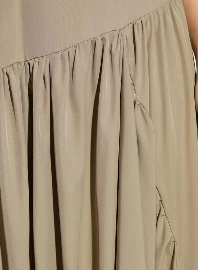 Sleeveless Asymmetric Hem Maxi Dress Khaki – image 4