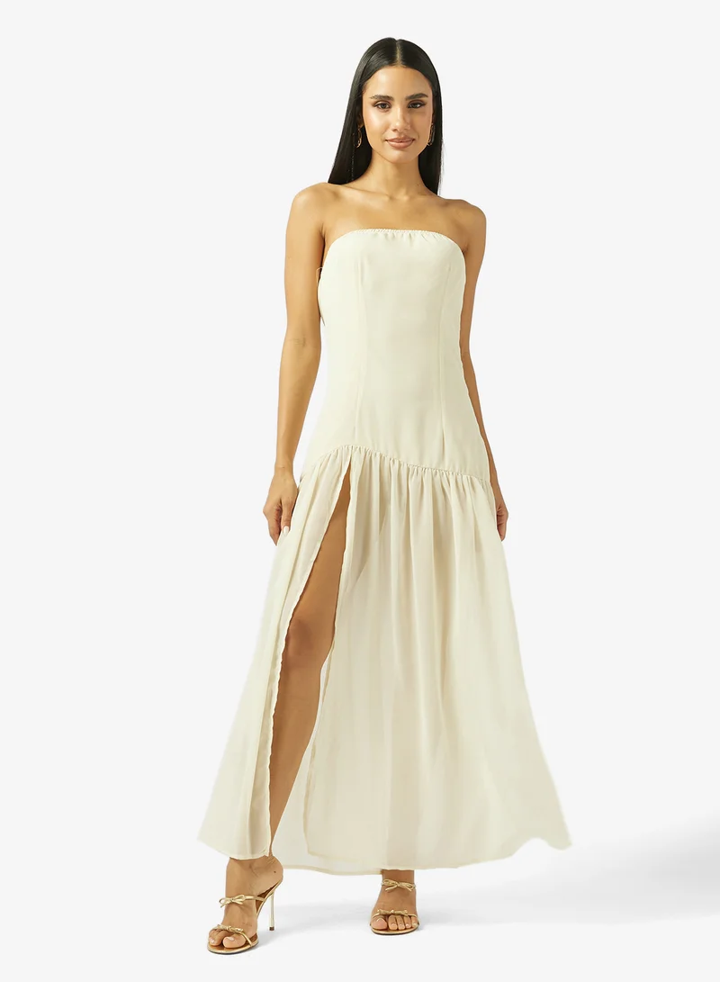 Bandeau Drop Waist Maxi Dress