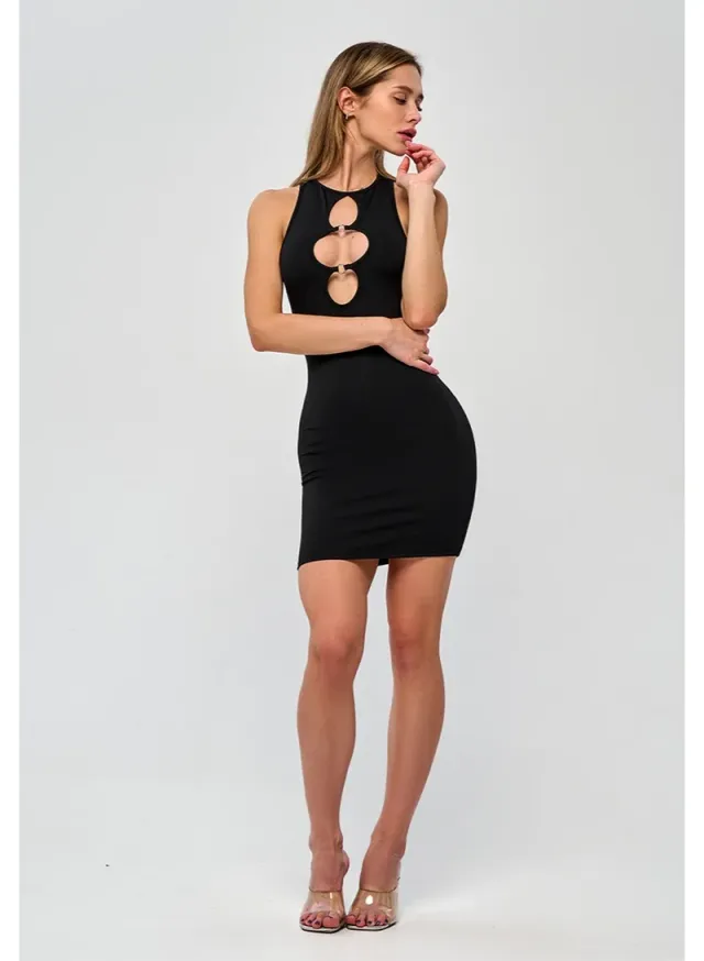 Bona Fide Women's Sleeveless Mini Cutout Dress Black – image 5