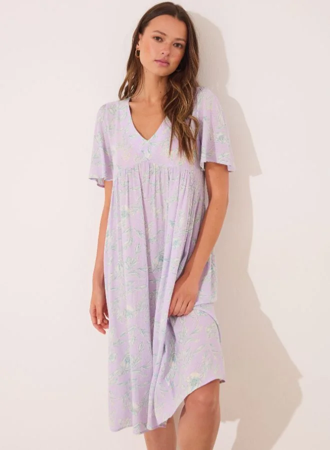 Viscose Print Midi Dress