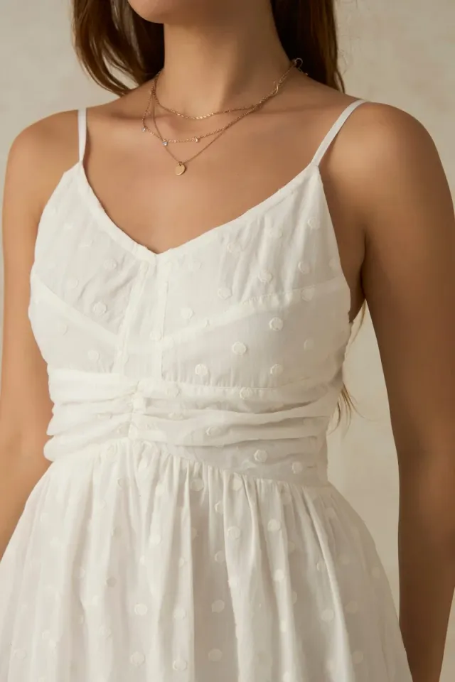 White Fit & Flare Midi Dress - Recycled Polyester – image 4