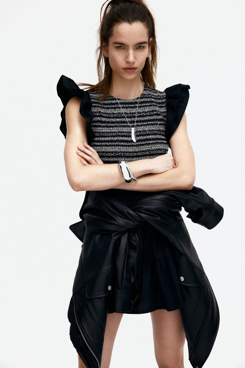 Flutter Sleeve Poplin Dress