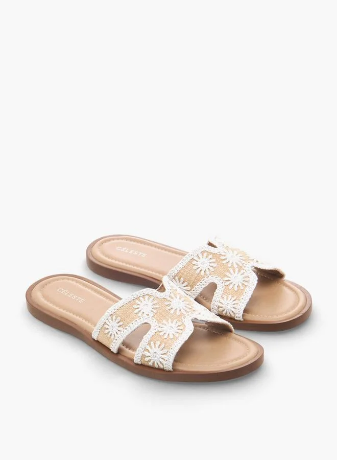 Women's Floral Embroidered Flat Sandals