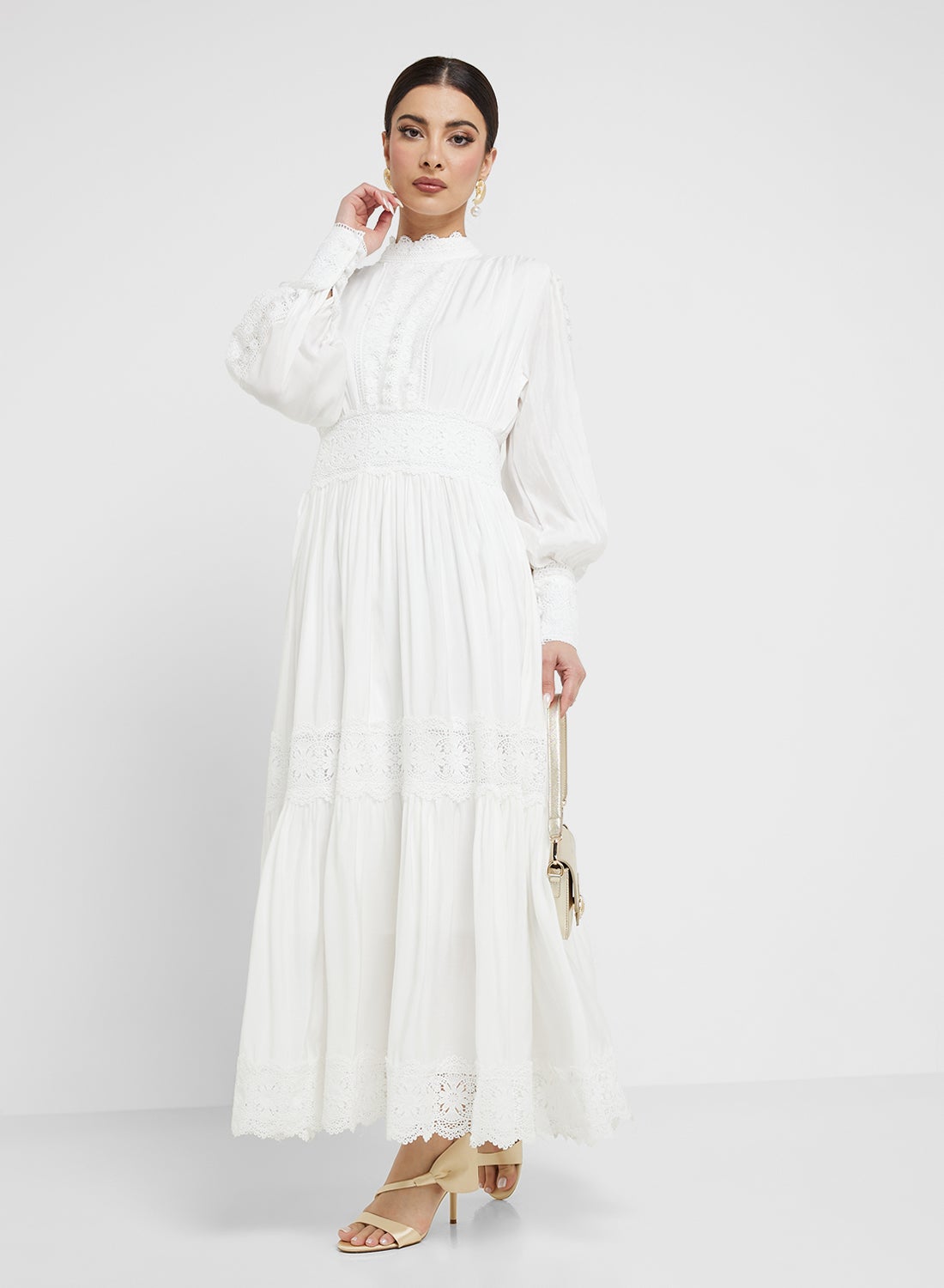 A-Line Dress With Broderie Anglaise Embroidery