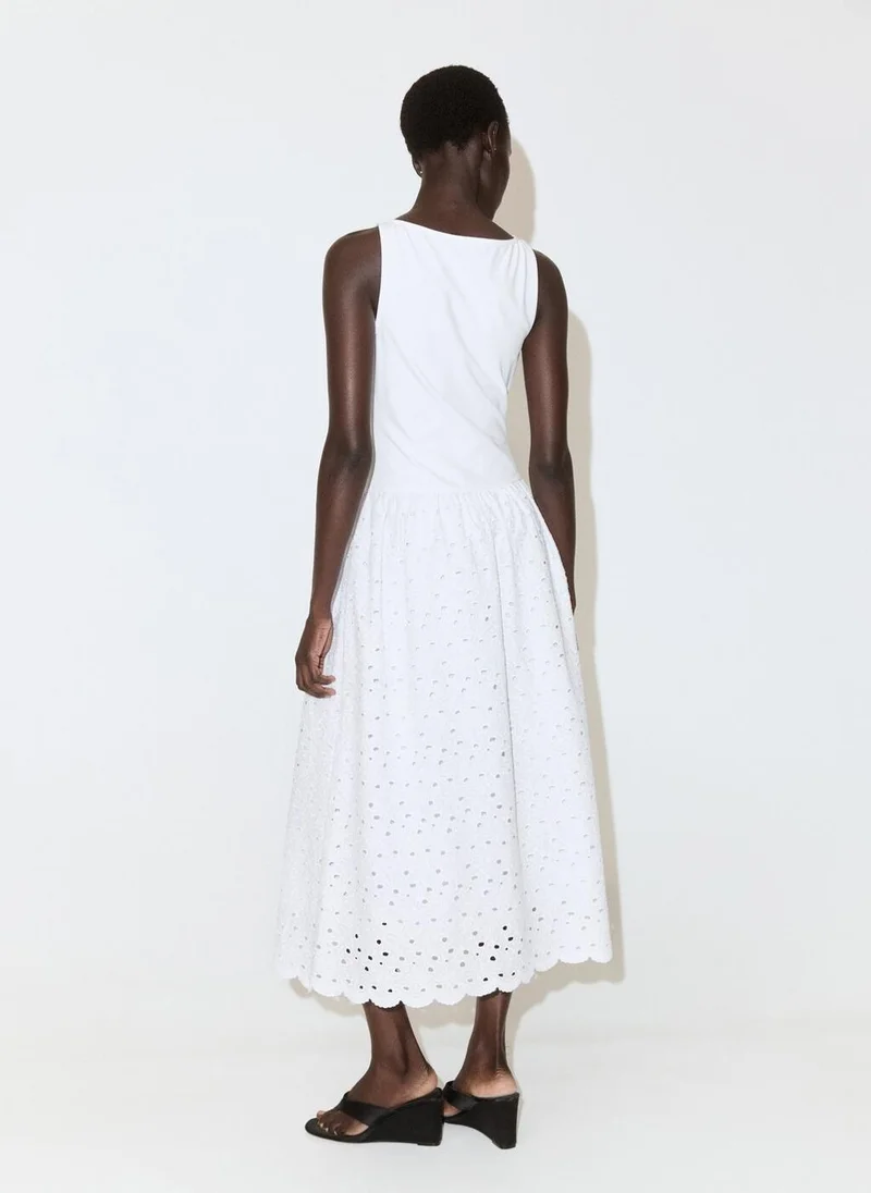 A-Line Dress With Broderie Anglaise Embroidery