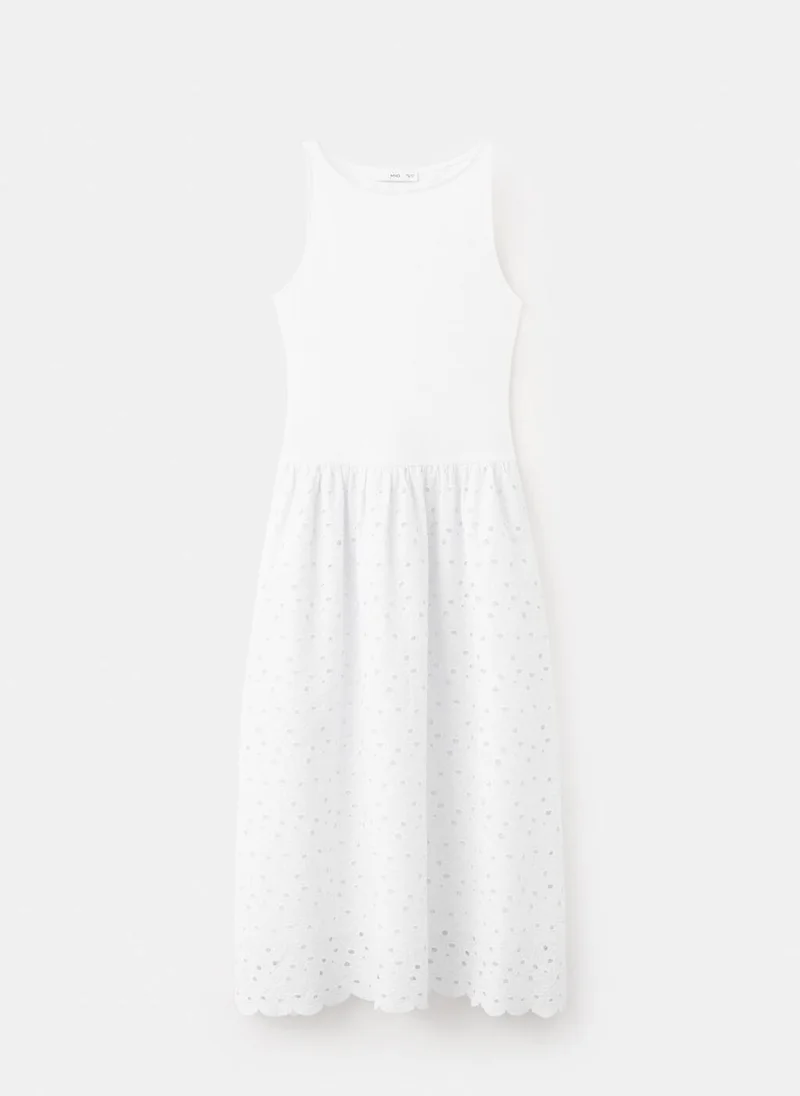 A-Line Dress With Broderie Anglaise Embroidery