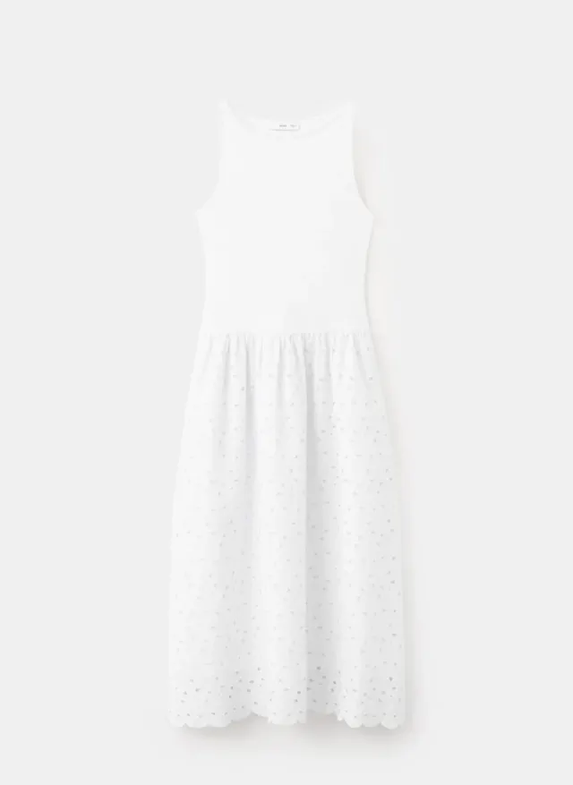 فستان بقصة A-line بتطريز Broderie Anglaise – صورة 6