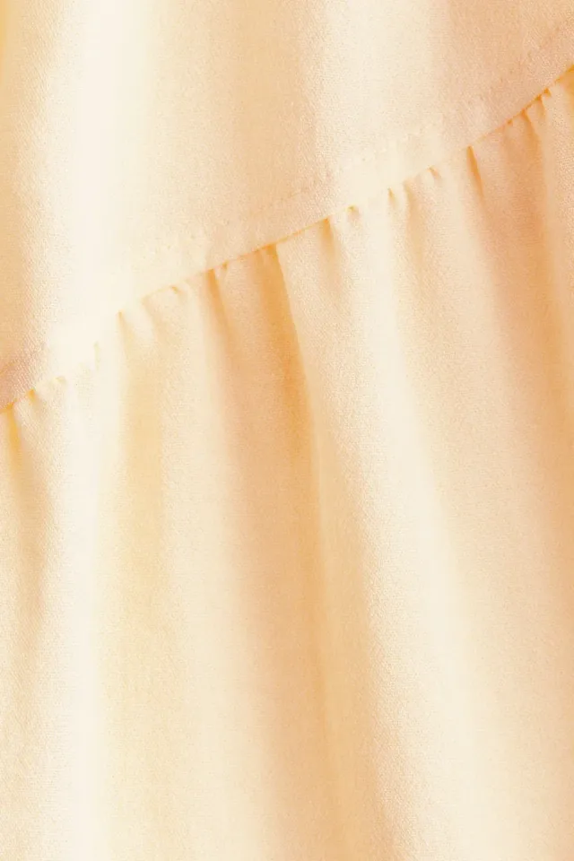 Yellow Dusty Light Midi Flared Tiered Dress - Sleeveless – image 5