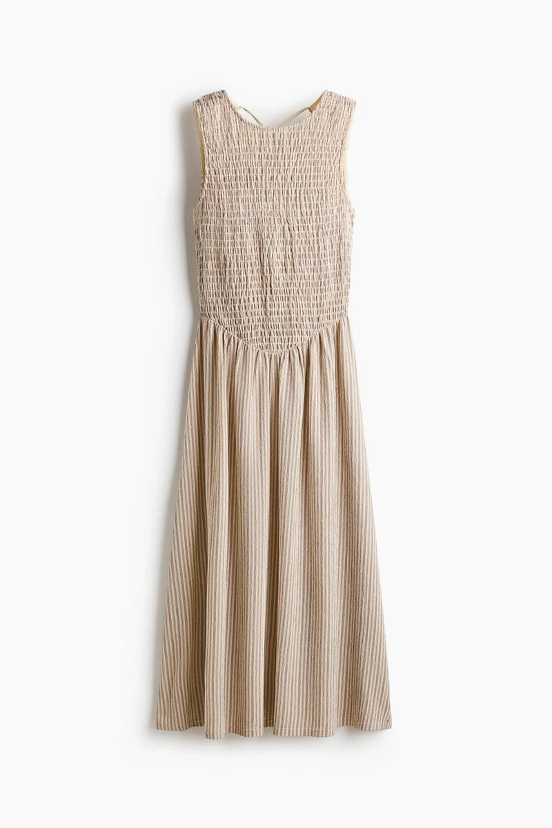 Smocked Open-Back Dress