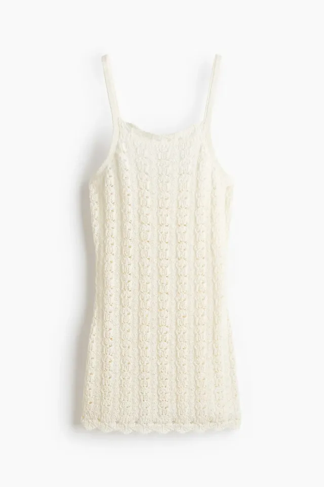 Off-White Mini Pointelle-Knit Bodycon Shift Dress – image 5