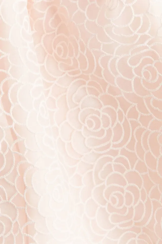 Pink Dusty Light Mini Fit & Flare Halterneck Embroidered Dress – image 6