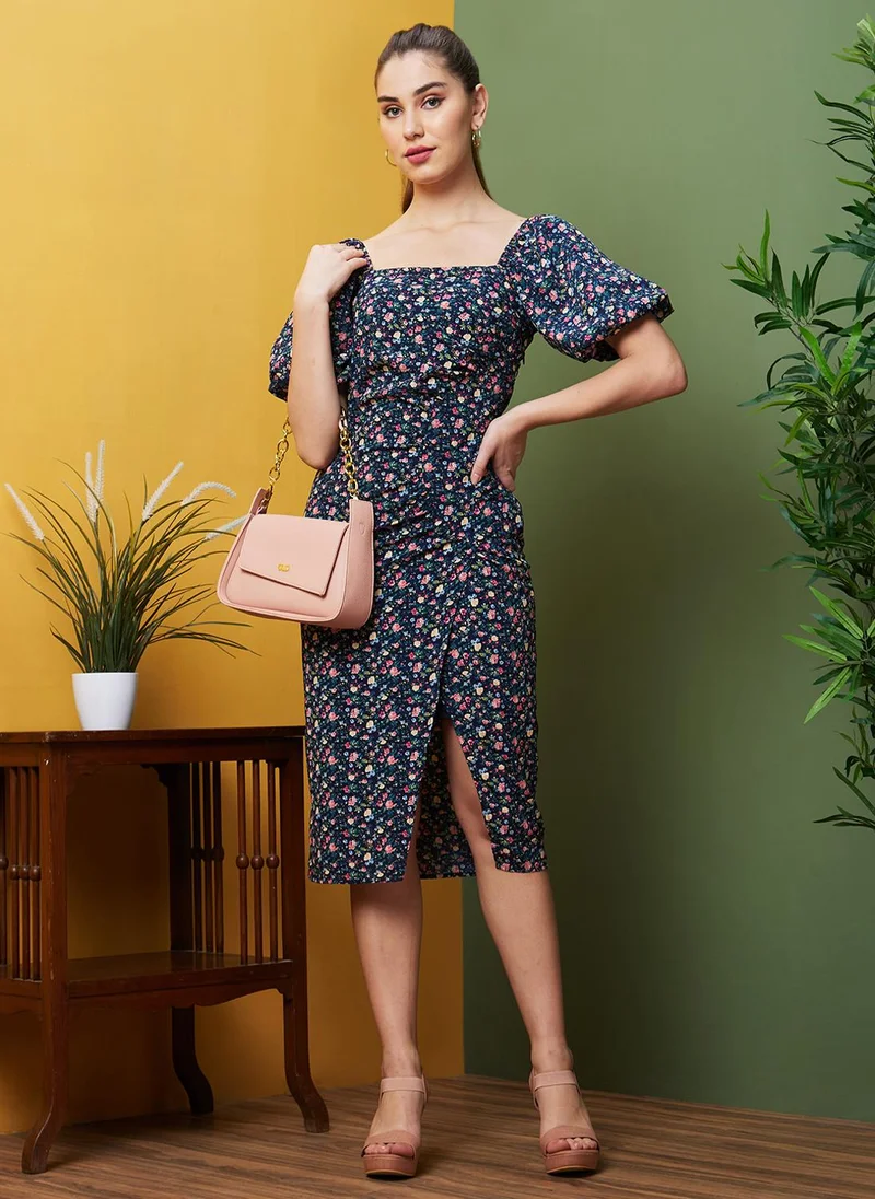 Globus Women Floral Print Smocked Sheath Dress