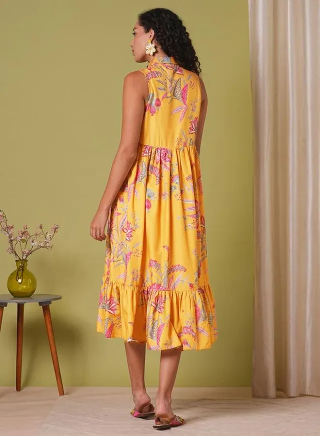 Floral Tassel Midi Fusion Dress – image 3