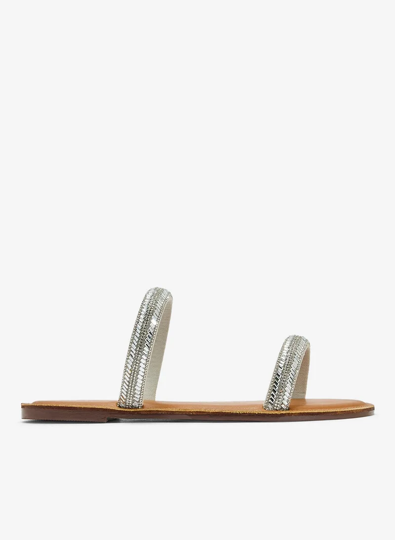 Embellished Strap Flat Sandals