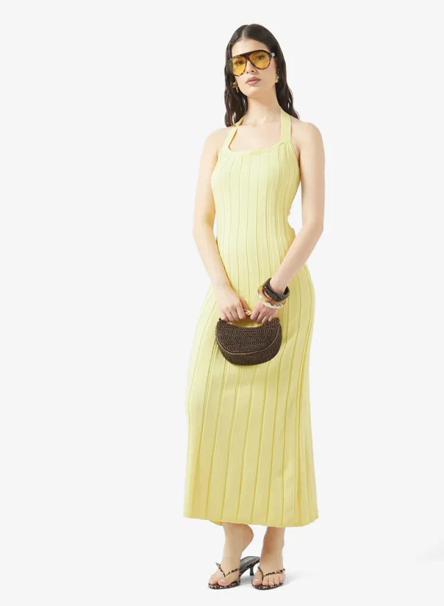 Halter Neck Knitted Maxi Dress – image 4