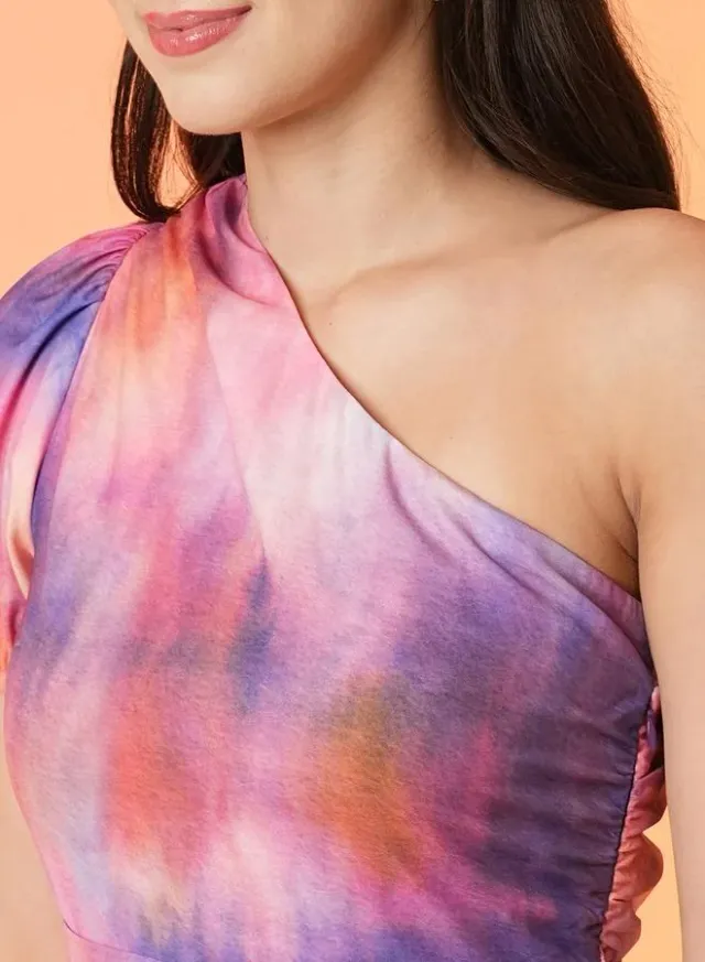 Globus Women's Tie-Dye One-Shoulder Sheath Mini Dress – image 4