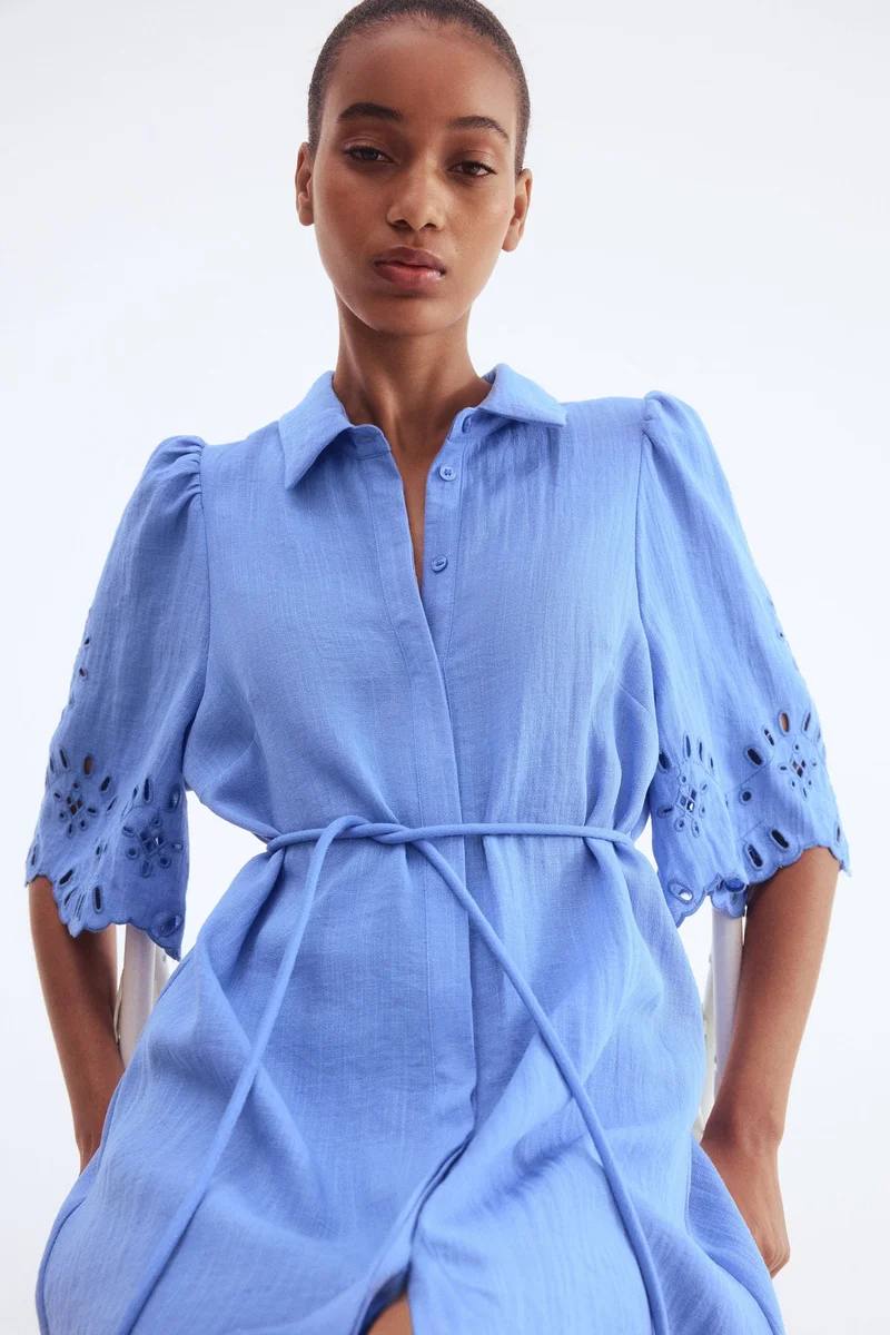 Broderie Anglaise Shirt Dress