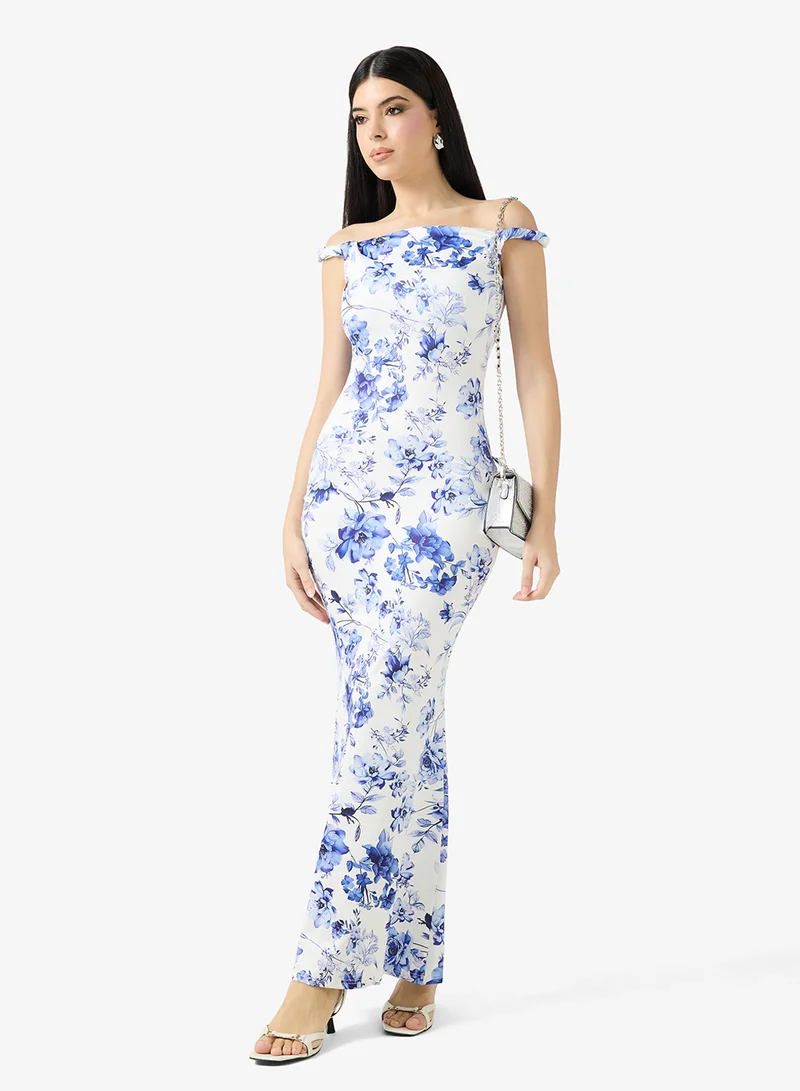 One Shoulder Floral Dress