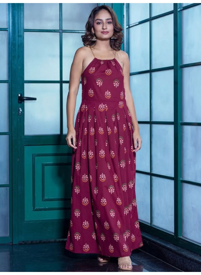 Noodle Strap Maxi Dress Maroon