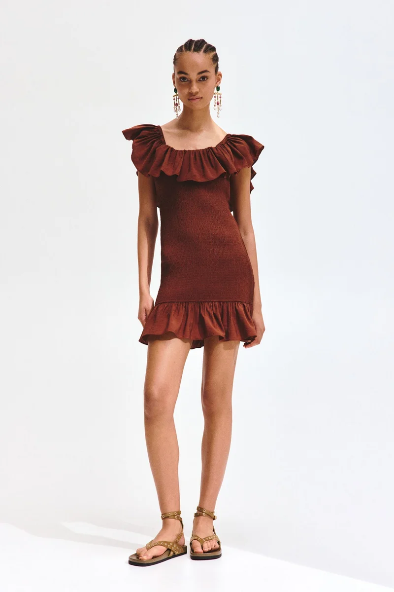Off-the-Shoulder Flounce Dress