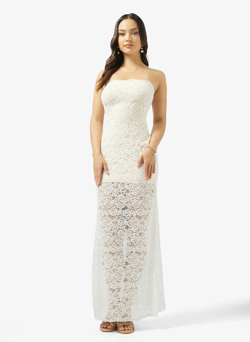 Bandeau Lace Bodycon Dress
