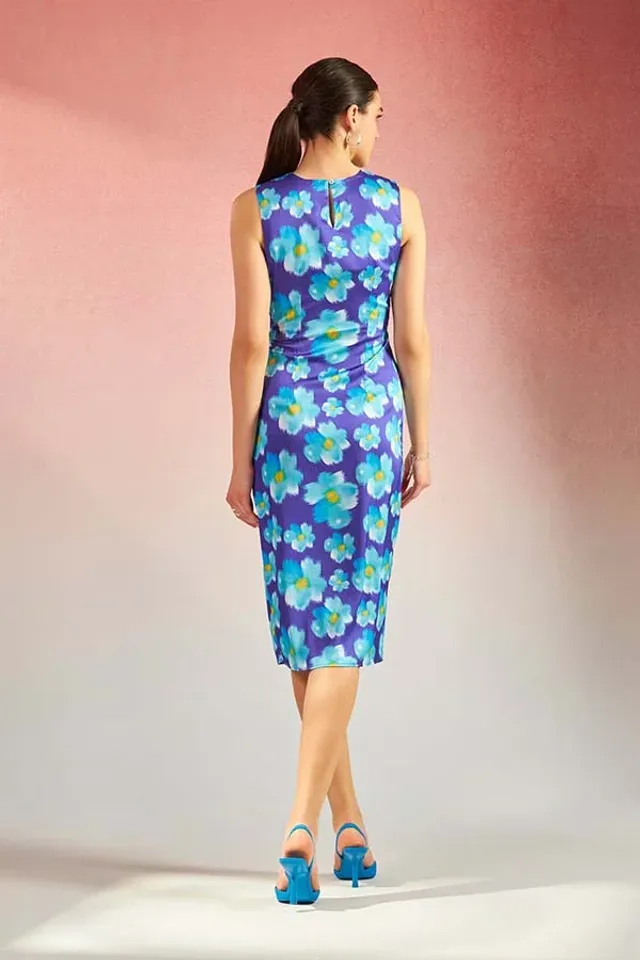 Satin Knot Detail Midi Dress – image 4