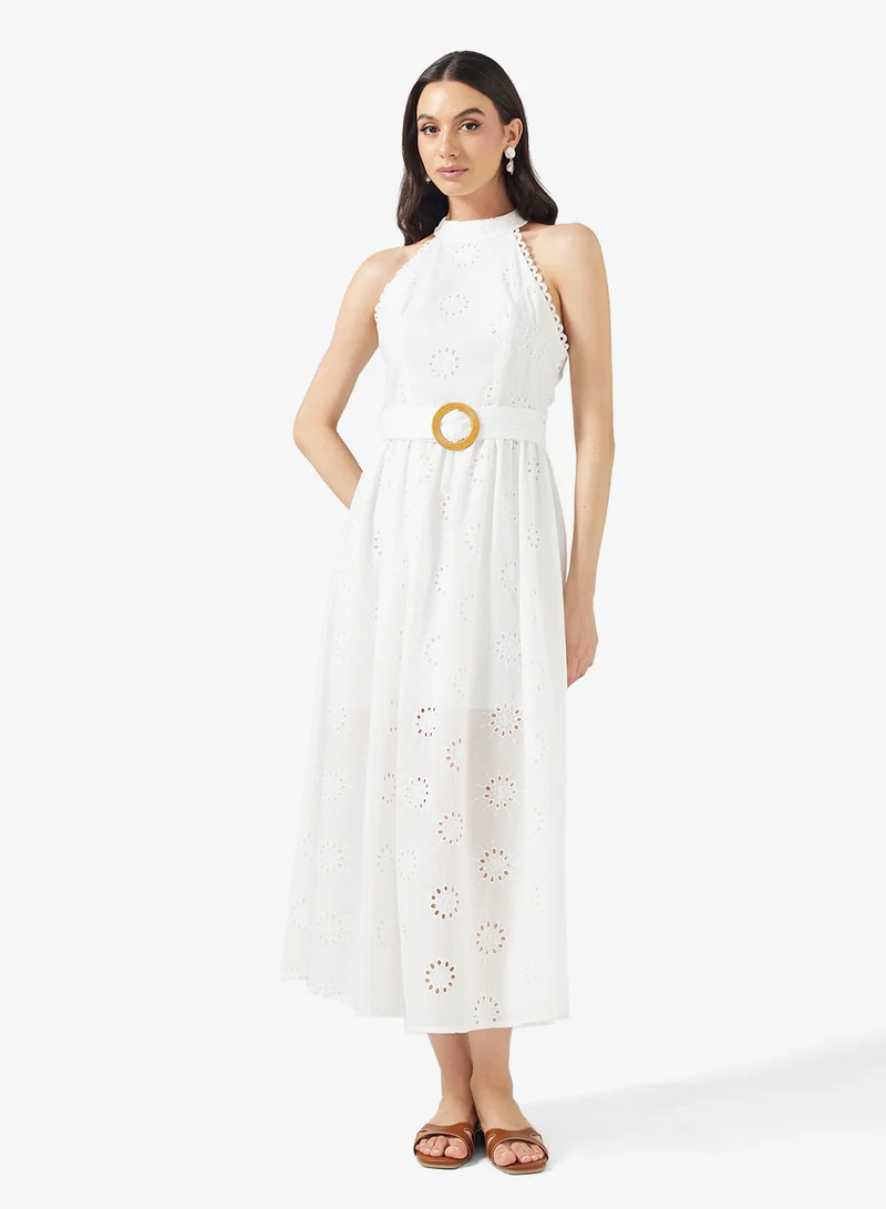 Halter Neck Shiffli Dress