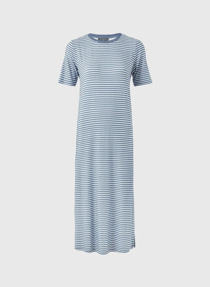 Stripe T-Shirt Midi Dress Blue