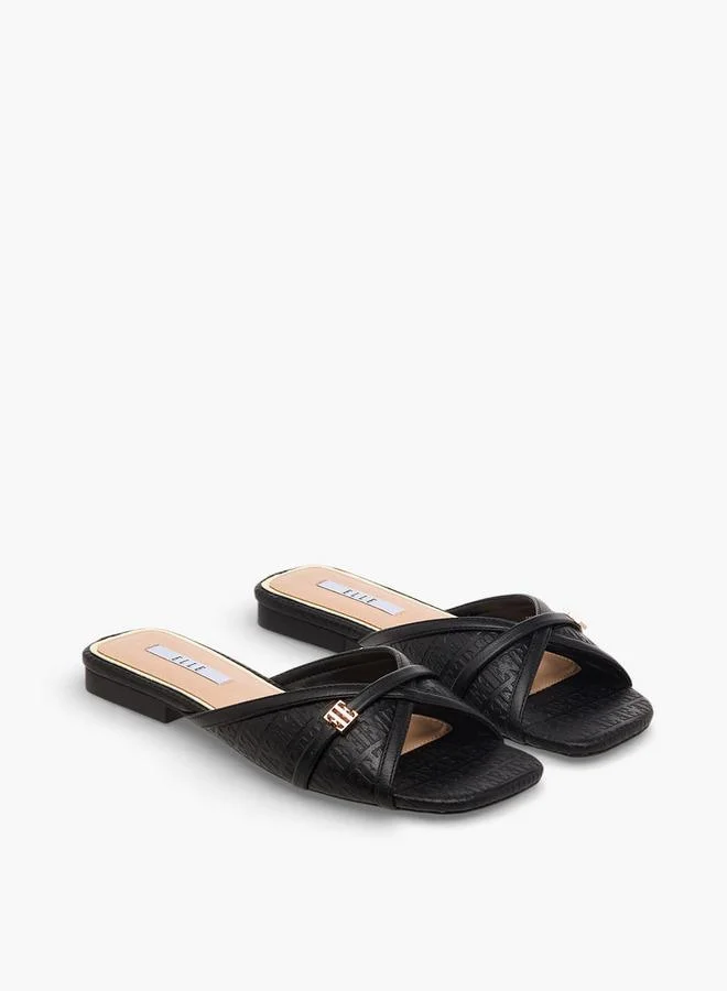 Women's Monogram Debossed Slide Sandals