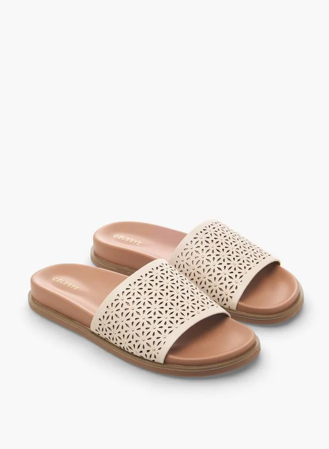 Women Laser Cut Flat Sandals