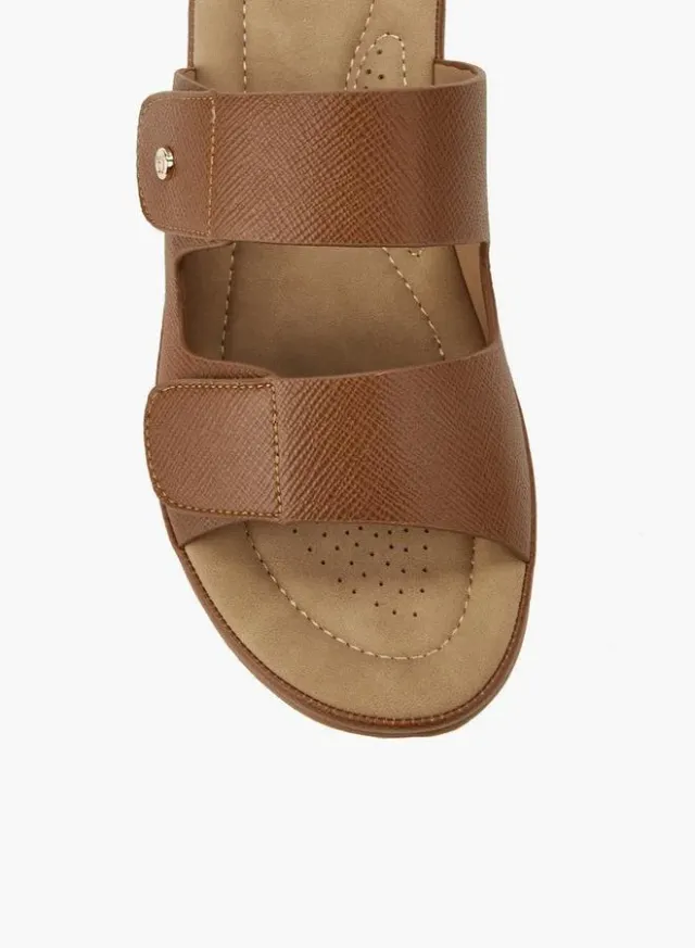 Flora Bella Women's Textured Hook-and-Loop Strap Sandals – image 5