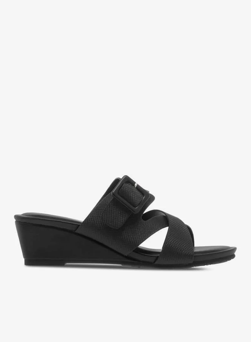 Women's Textured Slip-On Wedge Sandals