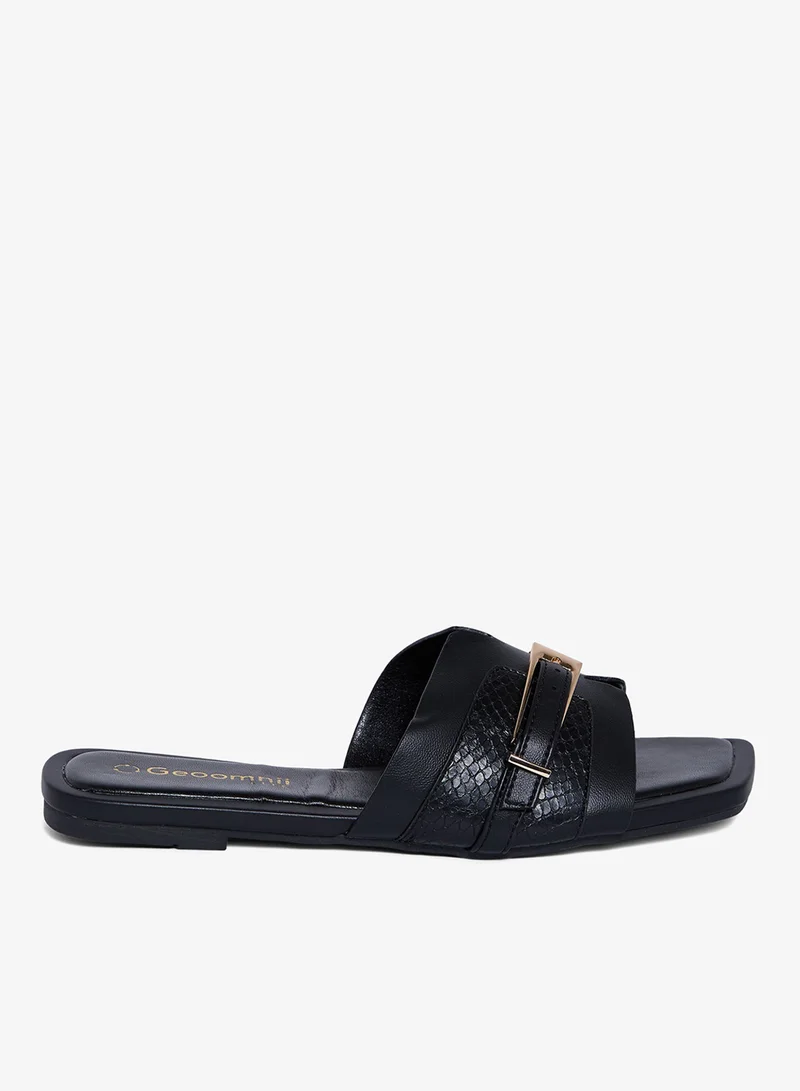 Geoomnii Women's Comfortable Slip-On Casual Flat Sandals