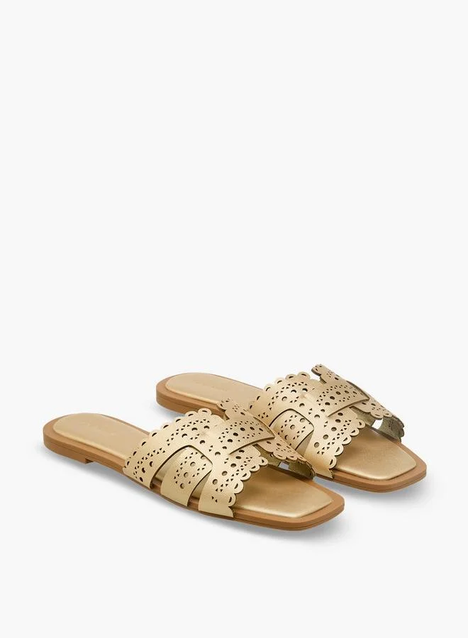 Flora Bella Women's Laser Cut Flat Sandals