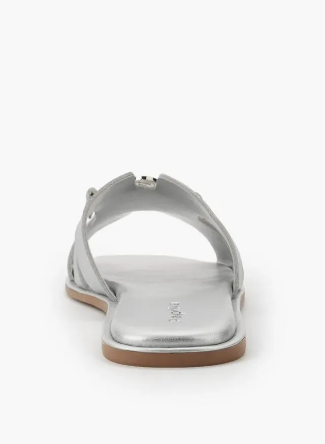 Women's Metallic Accent PU Flat Sandals with Multiple Straps – image 5