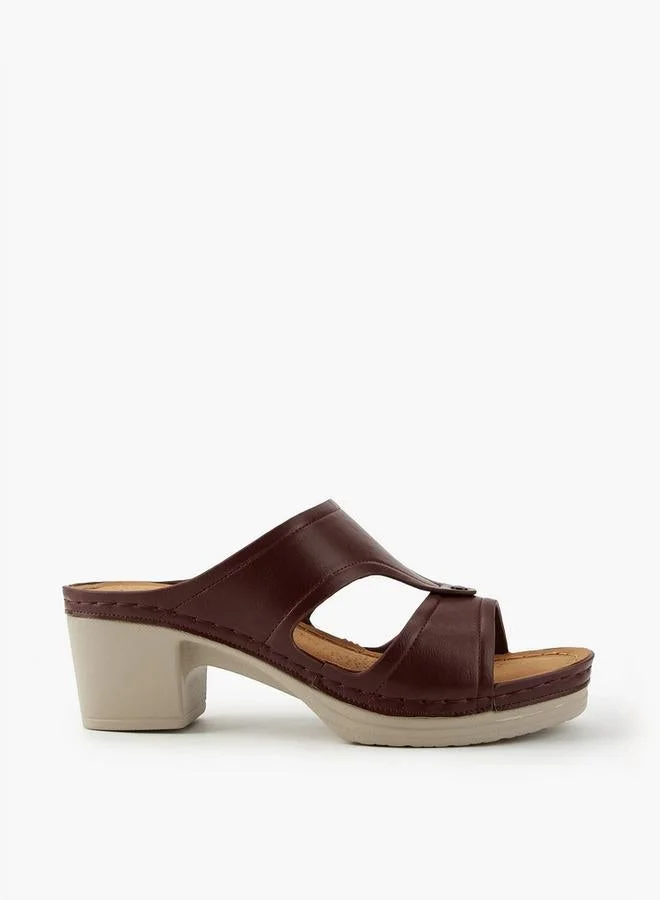 Block Heel Slip-On Sandals