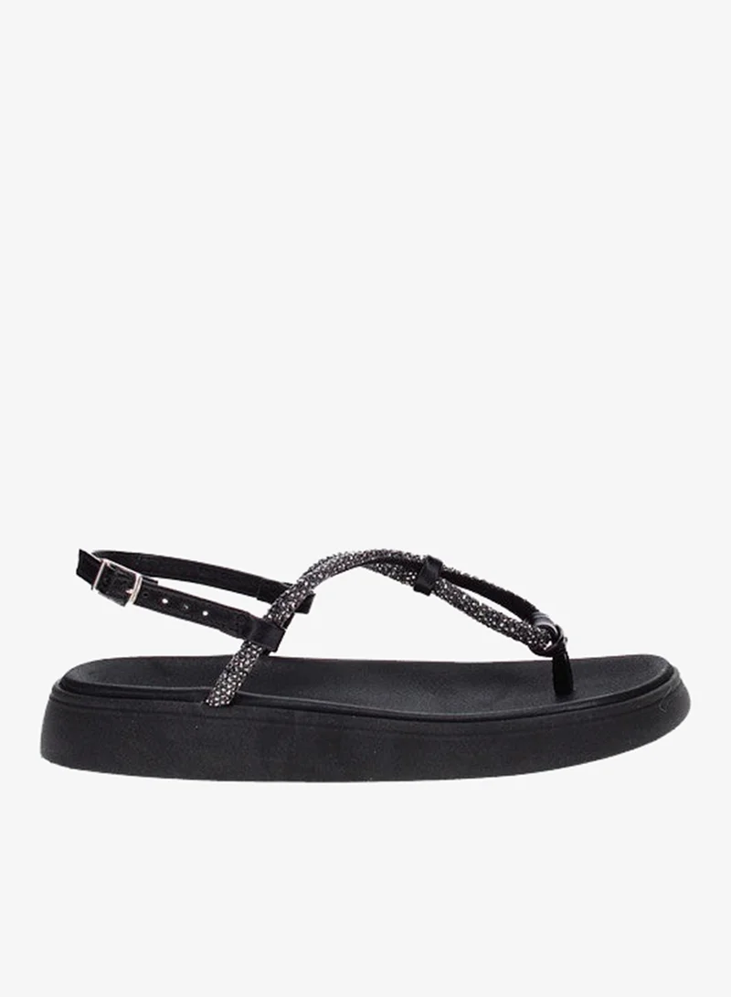 Moleca Flat Sandals Black