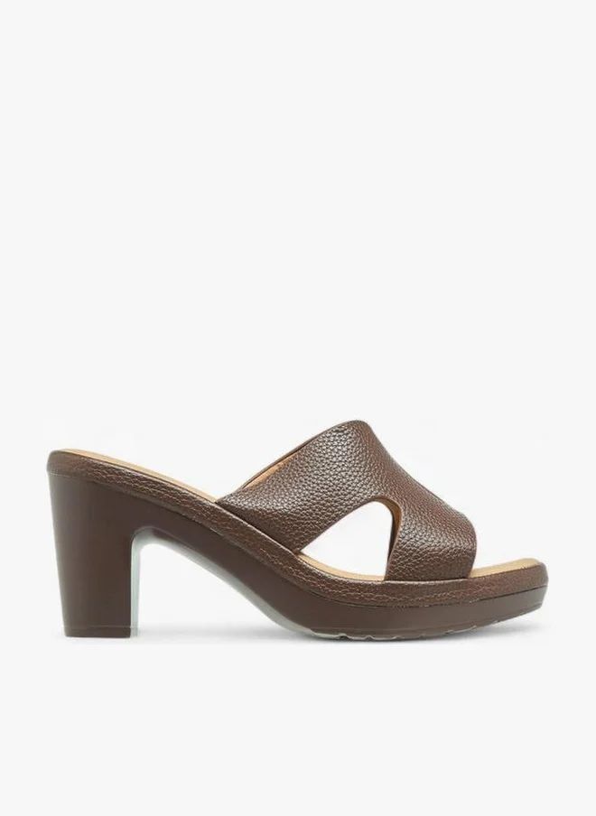 Flora Bella Cut-Out Slip-On Block Heel Sandals