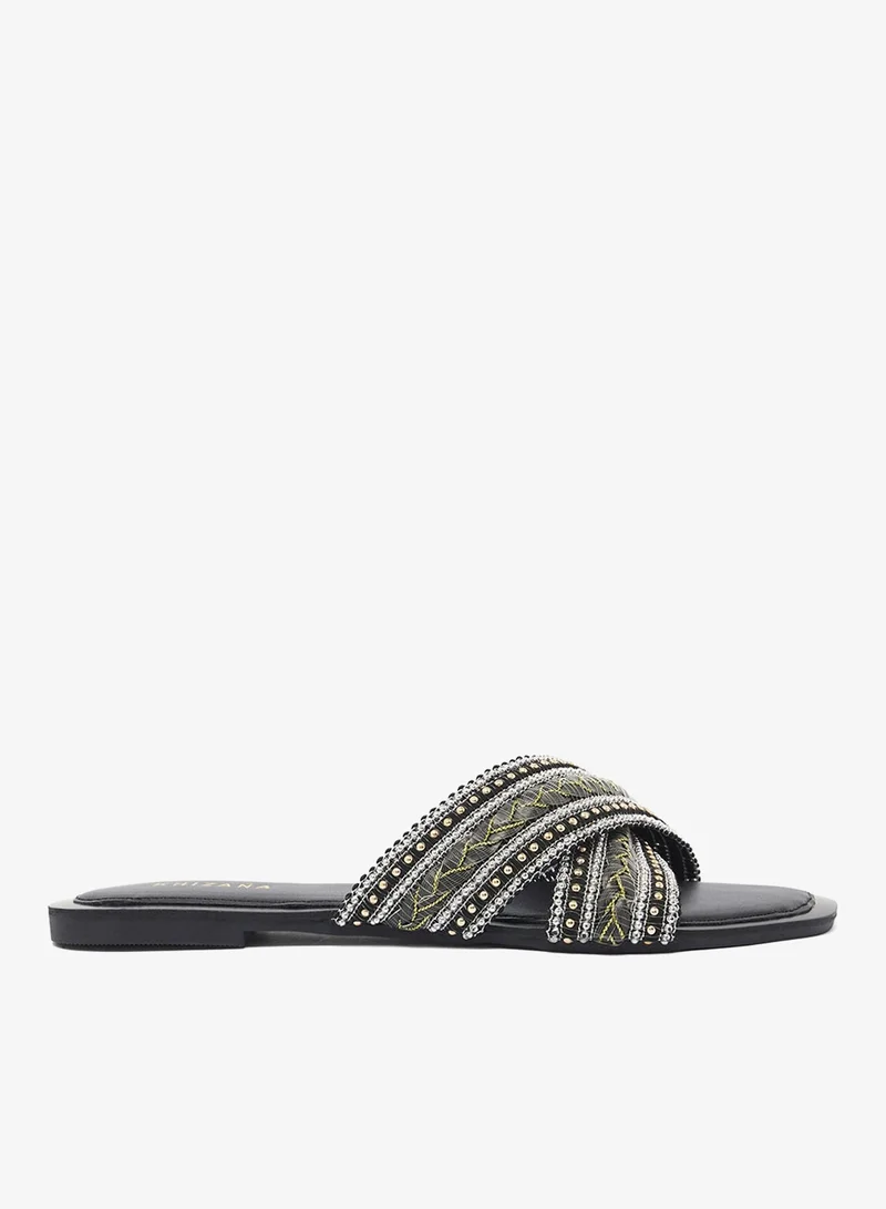 Rhinestone Flat Sandals