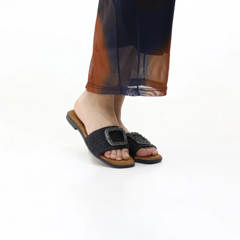 Rain Embellished Slip-On Flat Sandals