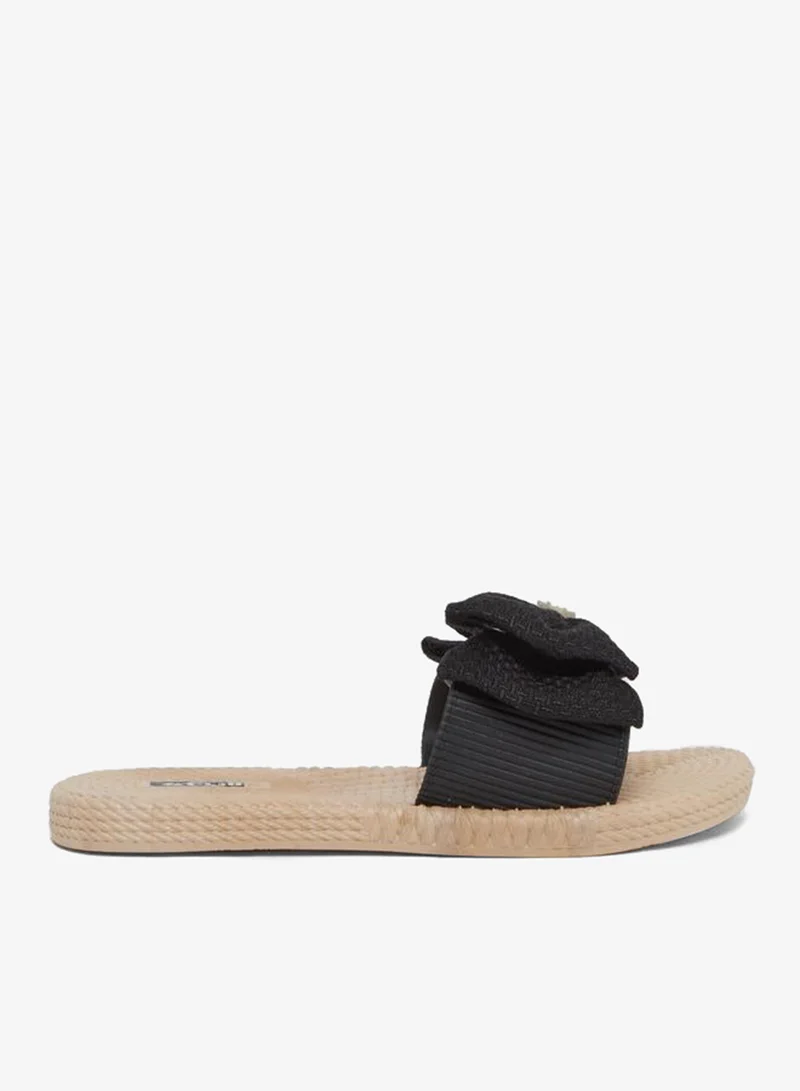 Women's Bow Flat Sandals Black