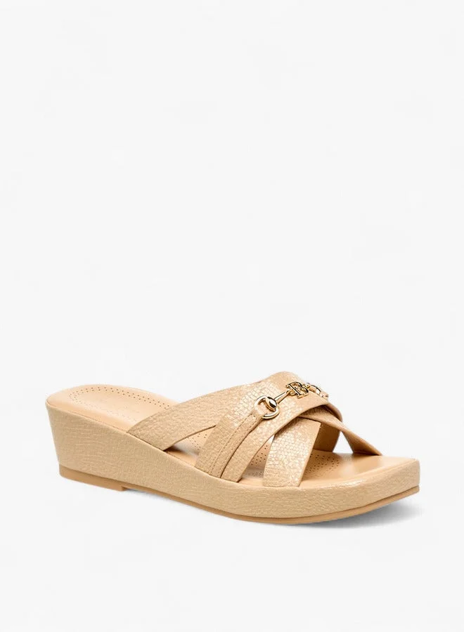 Women's Textured Cross Strap Sandals
