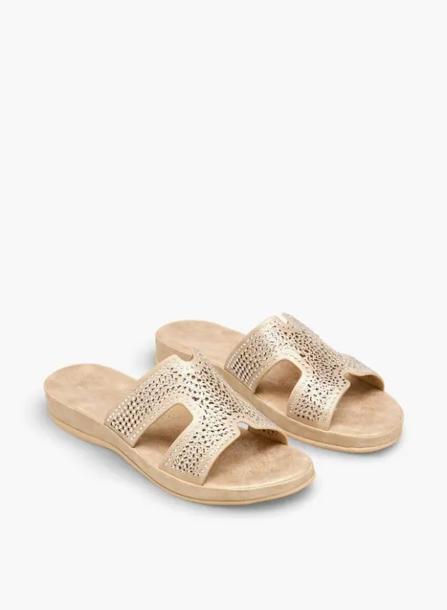 Flora Bella Women's Embellished Slip-On Sandals