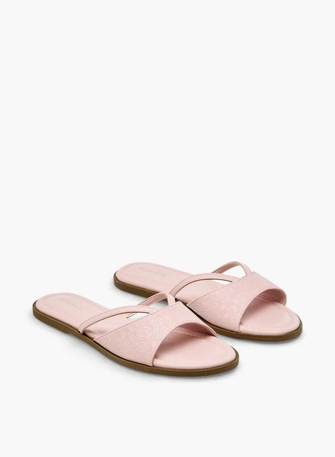 Flora Bella Women's Textured Slip-On Flat Sandals
