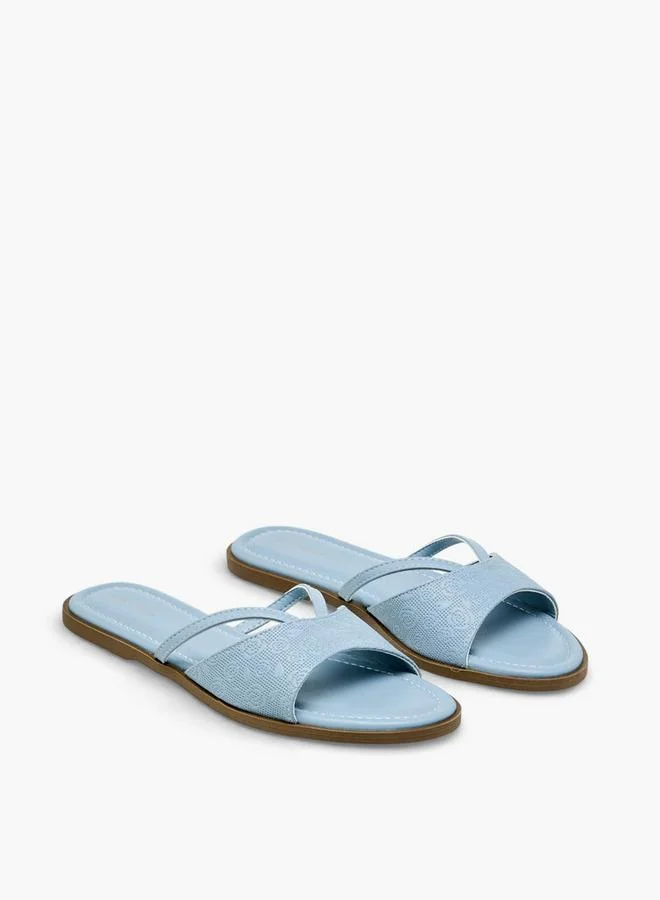Flora Bella Women's Textured Slip-On Flat Sandals